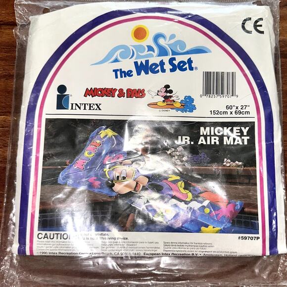 Vintage Mickey Mouse Intex Wet Set Disney Mickey & Pals Inflatable Jr. Air Mat - Picture 1 of 7